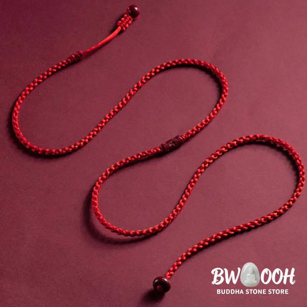 Buddha Stones Natural Cinnabar Calm Blessing Red String Belly Chain - Belly Chain