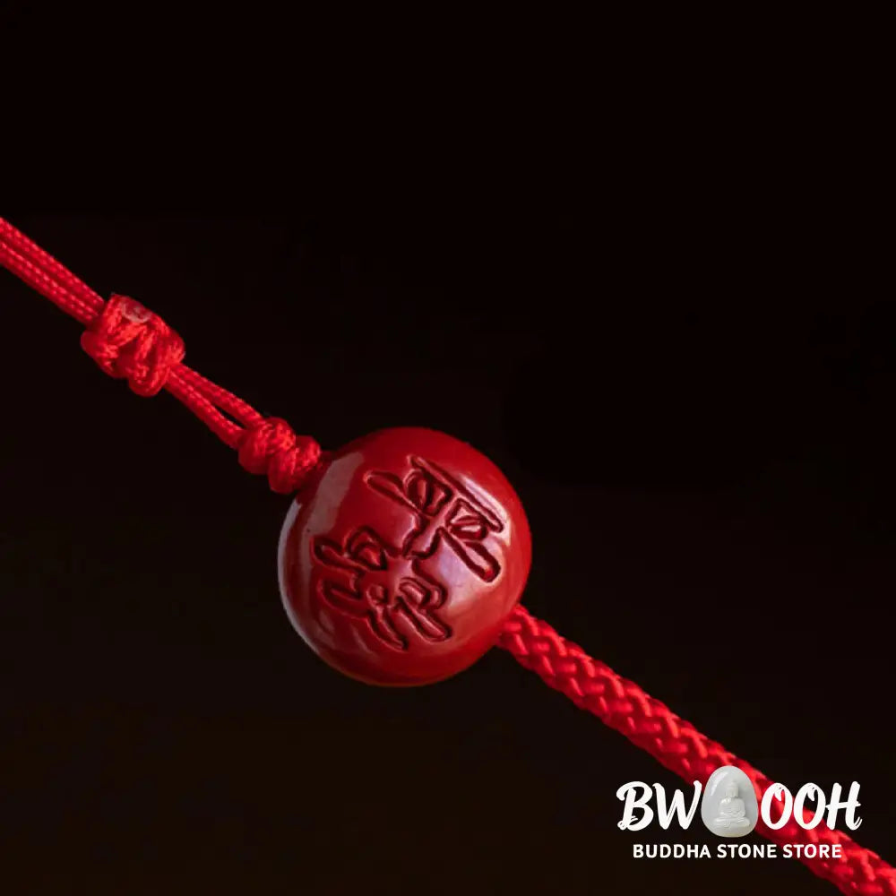 Buddha Stones Natural Cinnabar Chinese Zodiac Gourd Calm Blessing Red String Belly Chain - Belly Chain