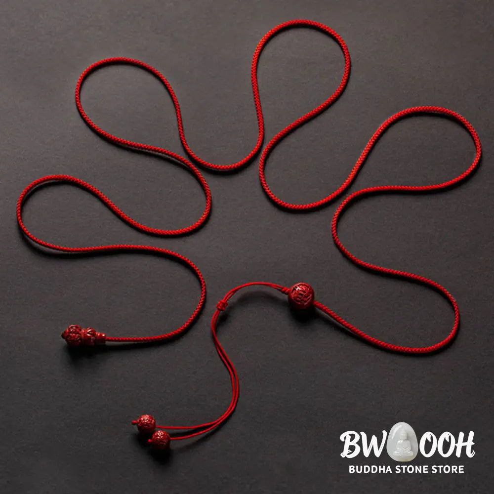 Buddha Stones Natural Cinnabar Chinese Zodiac Gourd Calm Blessing Red String Belly Chain - Belly Chain