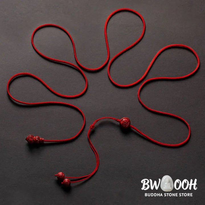 Buddha Stones Natural Cinnabar Chinese Zodiac Gourd Calm Blessing Red String Belly Chain - Belly Chain