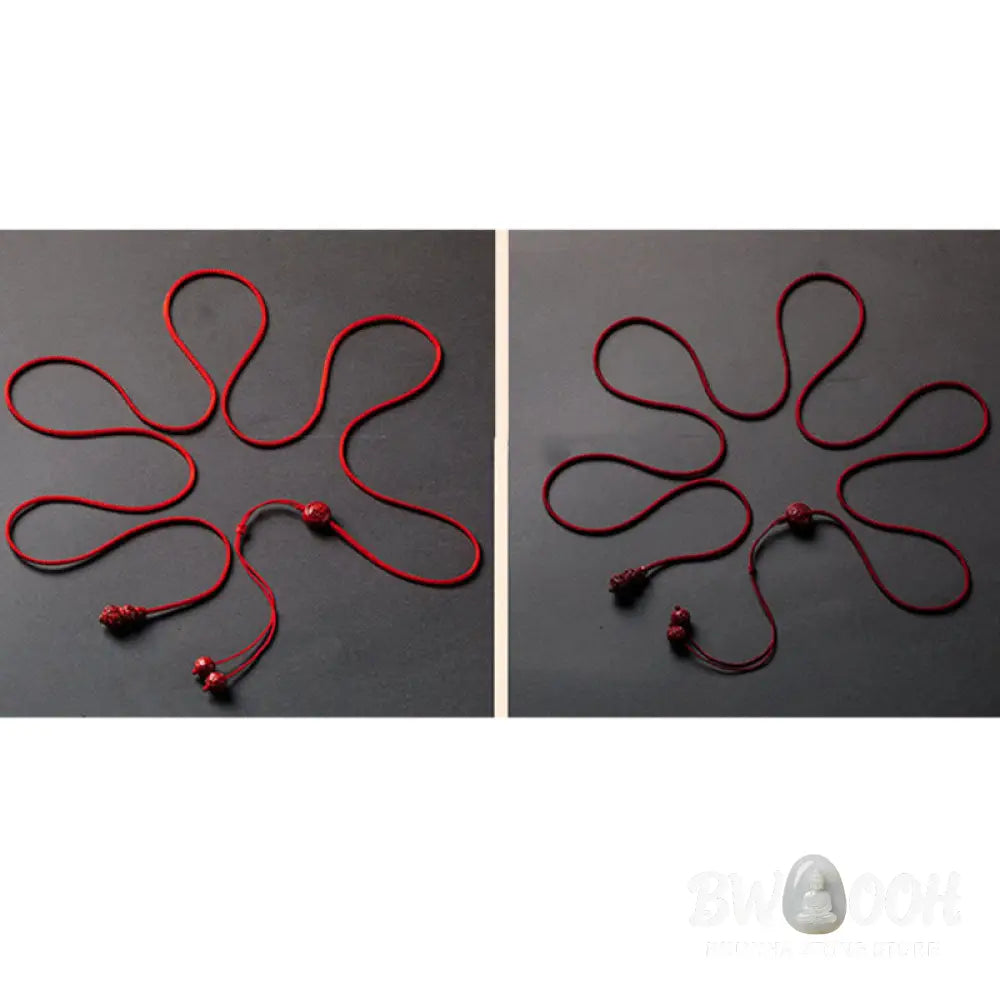 Buddha Stones Natural Cinnabar Chinese Zodiac Gourd Calm Blessing Red String Belly Chain - Belly Chain