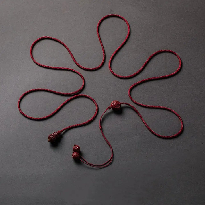 Buddha Stones Natural Cinnabar Chinese Zodiac Gourd Calm Blessing Red String Belly Chain - Common Cinnabar Rat - Belly