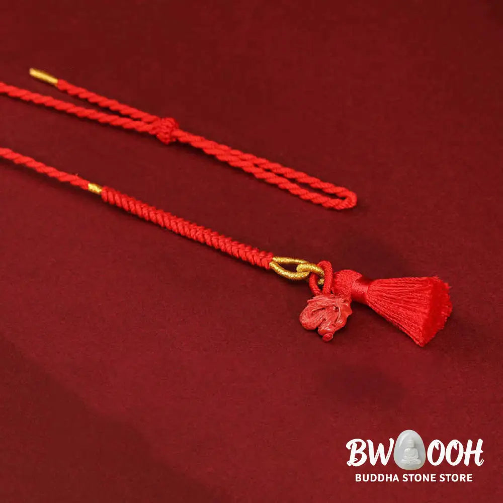 Buddha Stones Natural Cinnabar Dragon Blessing Red String Belly Chain - Belly Chain