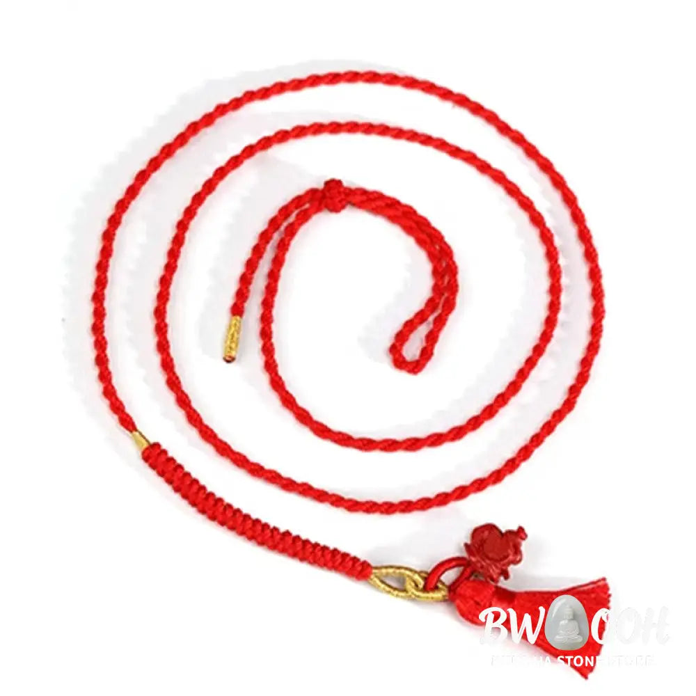 Buddha Stones Natural Cinnabar Dragon Blessing Red String Belly Chain - Belly Chain