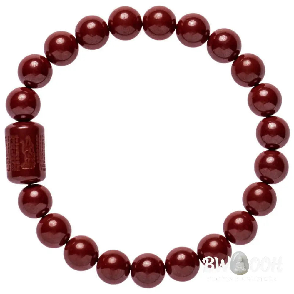 Buddha Stones Natural Cinnabar Heart Sutra Blessing Bracelet - BWOOOH - Bracelet