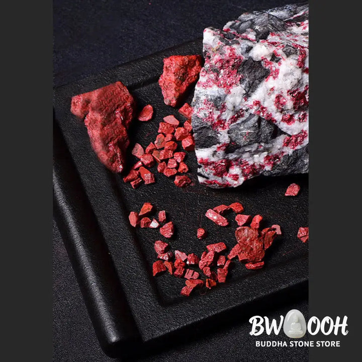 Buddha Stones Natural Cinnabar Mountain Ghosts Spend Money Bagua Blessing Necklace Pendant Key Chain - BWOOOH