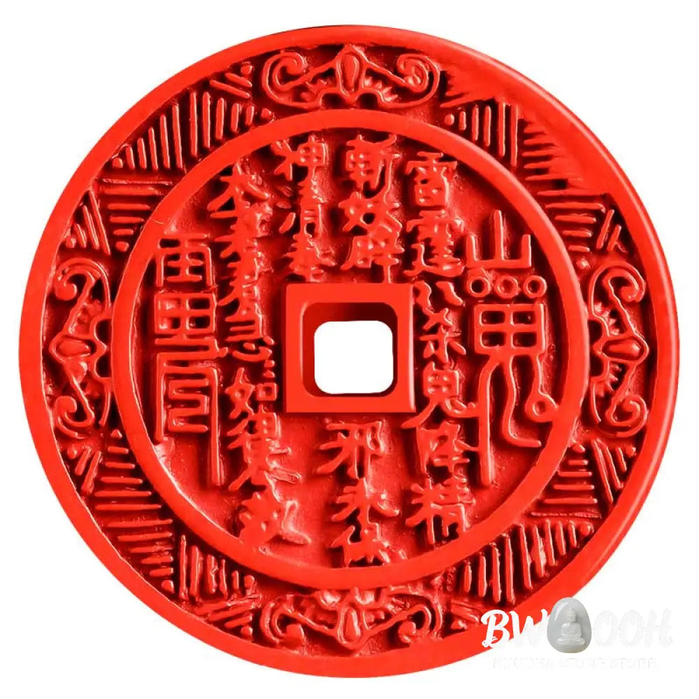 Buddha Stones Natural Cinnabar Mountain Ghosts Spend Money Bagua Design Blessing Necklace Pendant - BWOOOH - Cinnabar