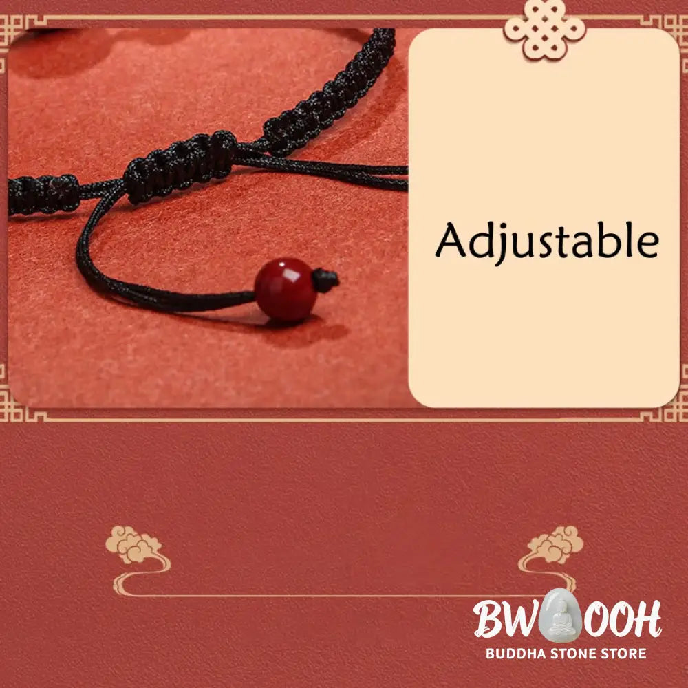 BWOOOH Natural Cinnabar Peace Buckle Blessing String Bracelet | spiritual healing bracelet