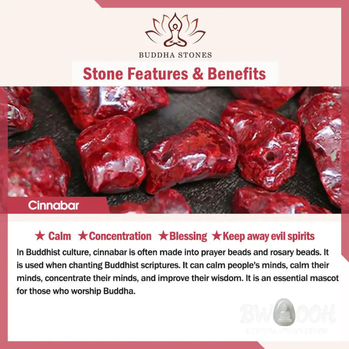 Buddha Stones Natural Cinnabar Peace Buckle Fu Character Charm Blessing Braided Bracelet - BWOOOH - Bracelet