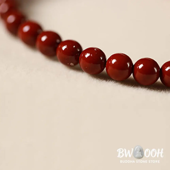 Buddha Stones Natural Cinnabar Pink Crystal Strawberry Quartz Lucky Koi Fish Blessing Bracelet - Bracelet