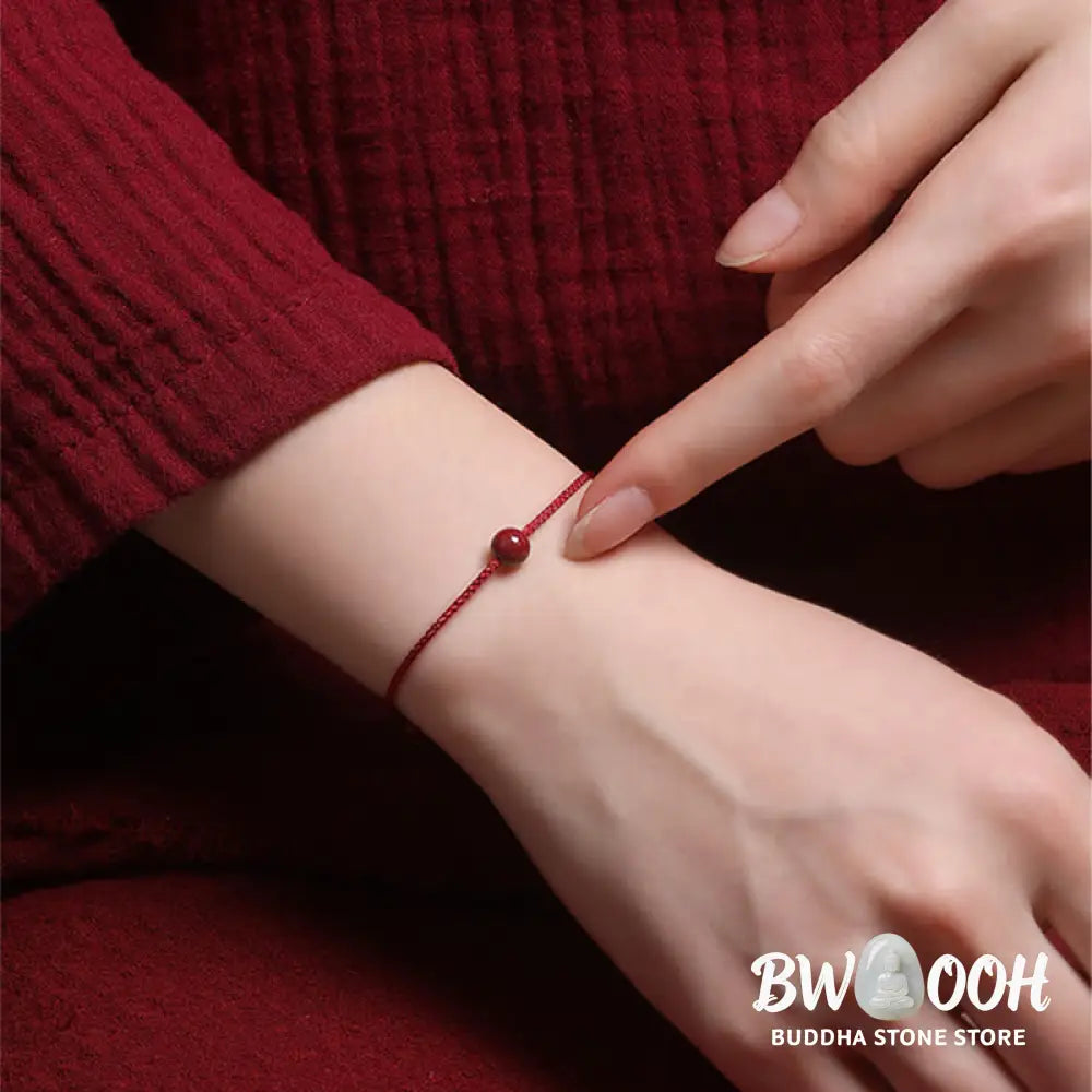 Buddha Stones Natural Cinnabar Red Agate Blessing Red String Bracelet - BWOOOH - Bracelet
