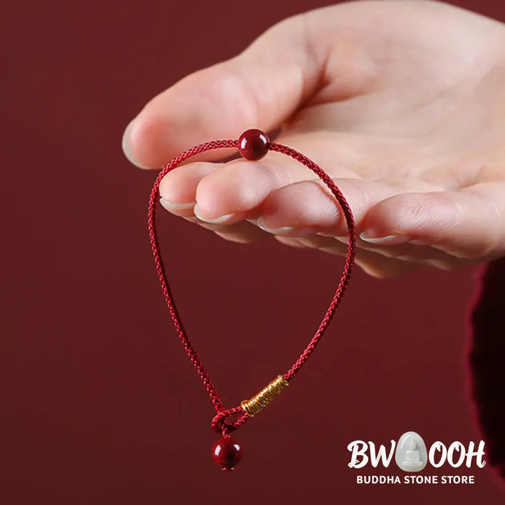 Buddha Stones Natural Cinnabar Red Agate Blessing Red String Bracelet - BWOOOH - Bracelet