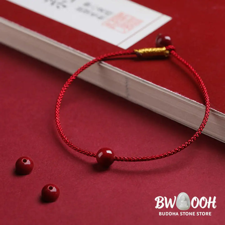 Buddha Stones Natural Cinnabar Red Agate Blessing Red String Bracelet - BWOOOH - Bracelet