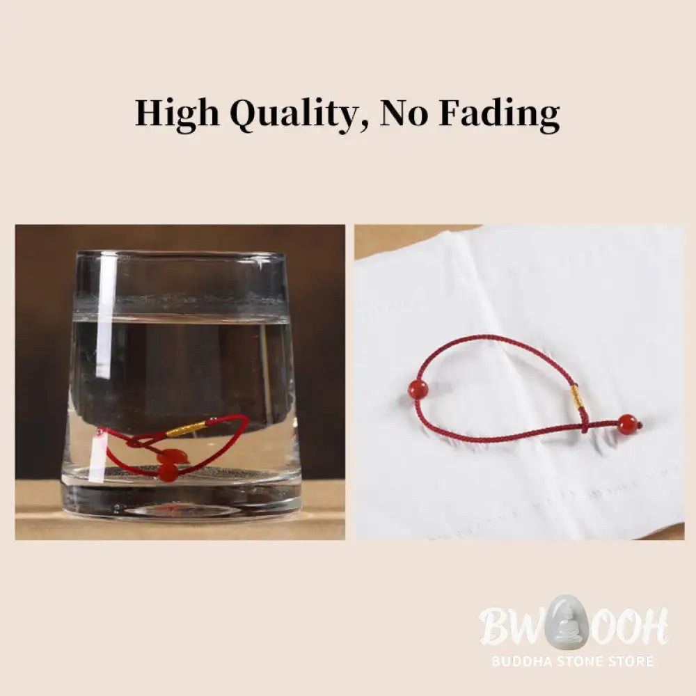 Buddha Stones Natural Cinnabar Red Agate Blessing Red String Bracelet - BWOOOH - Bracelet