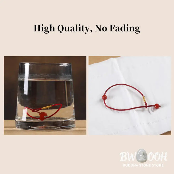 Buddha Stones Natural Cinnabar Red Agate Blessing Red String Bracelet - BWOOOH - Bracelet