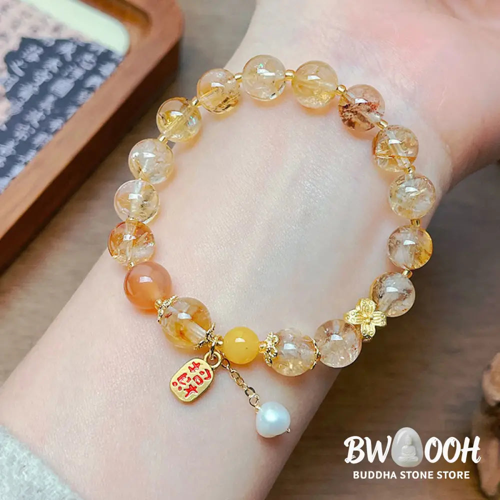 Buddha Stones Natural Citrine Beads Nafu Pleasure Bracelet - BWOOOH - Citrine(Wrist Circumference: 15-17cm) - Bracelet
