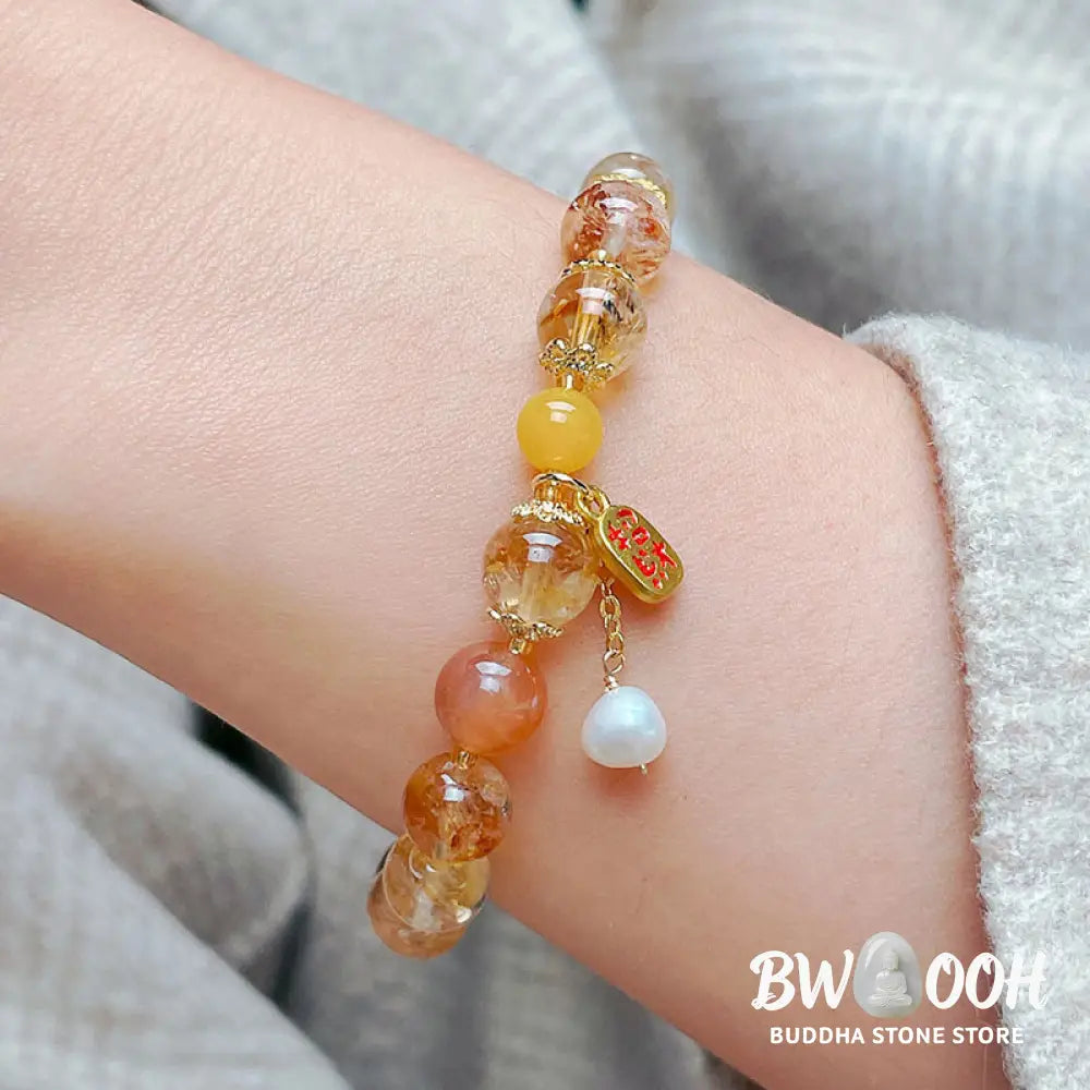 Buddha Stones Natural Citrine Beads Nafu Pleasure Bracelet - BWOOOH - Citrine(Wrist Circumference: 15-17cm) - Bracelet