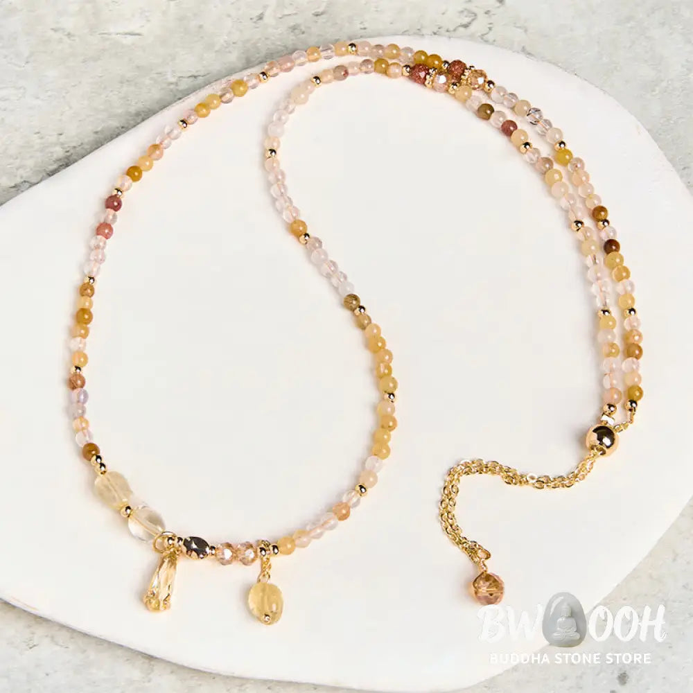 Buddha Stones Natural Citrine Beads Pleasure Multi Layer Bracelet - BWOOOH - Citrine(Wrist Circumference: 15-21cm))