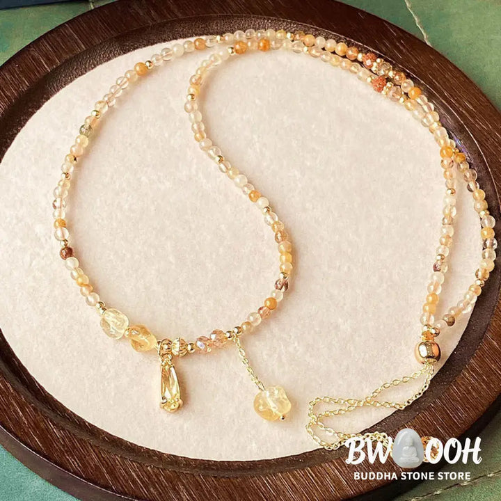 Buddha Stones Natural Citrine Beads Pleasure Multi Layer Bracelet - BWOOOH - Citrine(Wrist Circumference: 15-21cm))