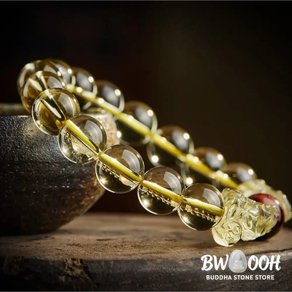 Buddha Stones Natural Citrine Double PiXiu Tiger Eye Prosperity Protection Bracelet - BWOOOH - Bracelet