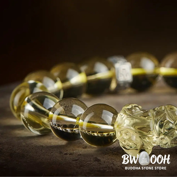 Buddha Stones Natural Citrine Double PiXiu Tiger Eye Prosperity Protection Bracelet - BWOOOH - Bracelet