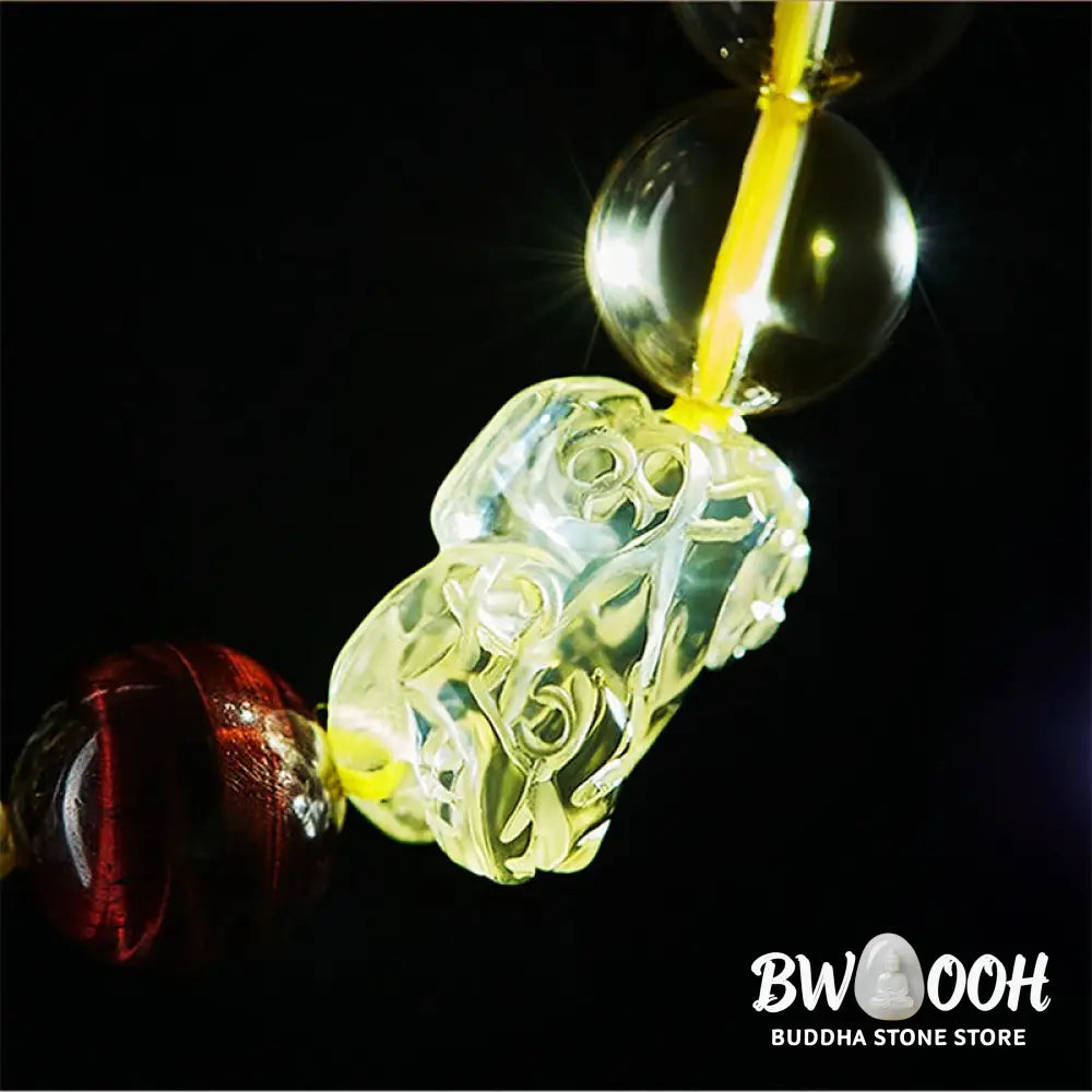 Buddha Stones Natural Citrine Double PiXiu Tiger Eye Prosperity Protection Bracelet - BWOOOH - Bracelet