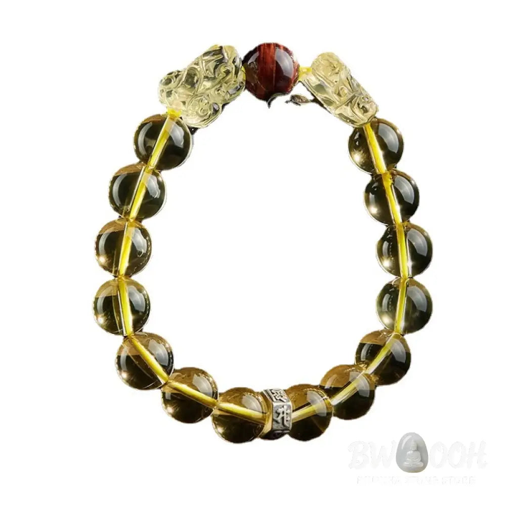 Buddha Stones Natural Citrine Double PiXiu Tiger Eye Prosperity Protection Bracelet - BWOOOH - Bracelet