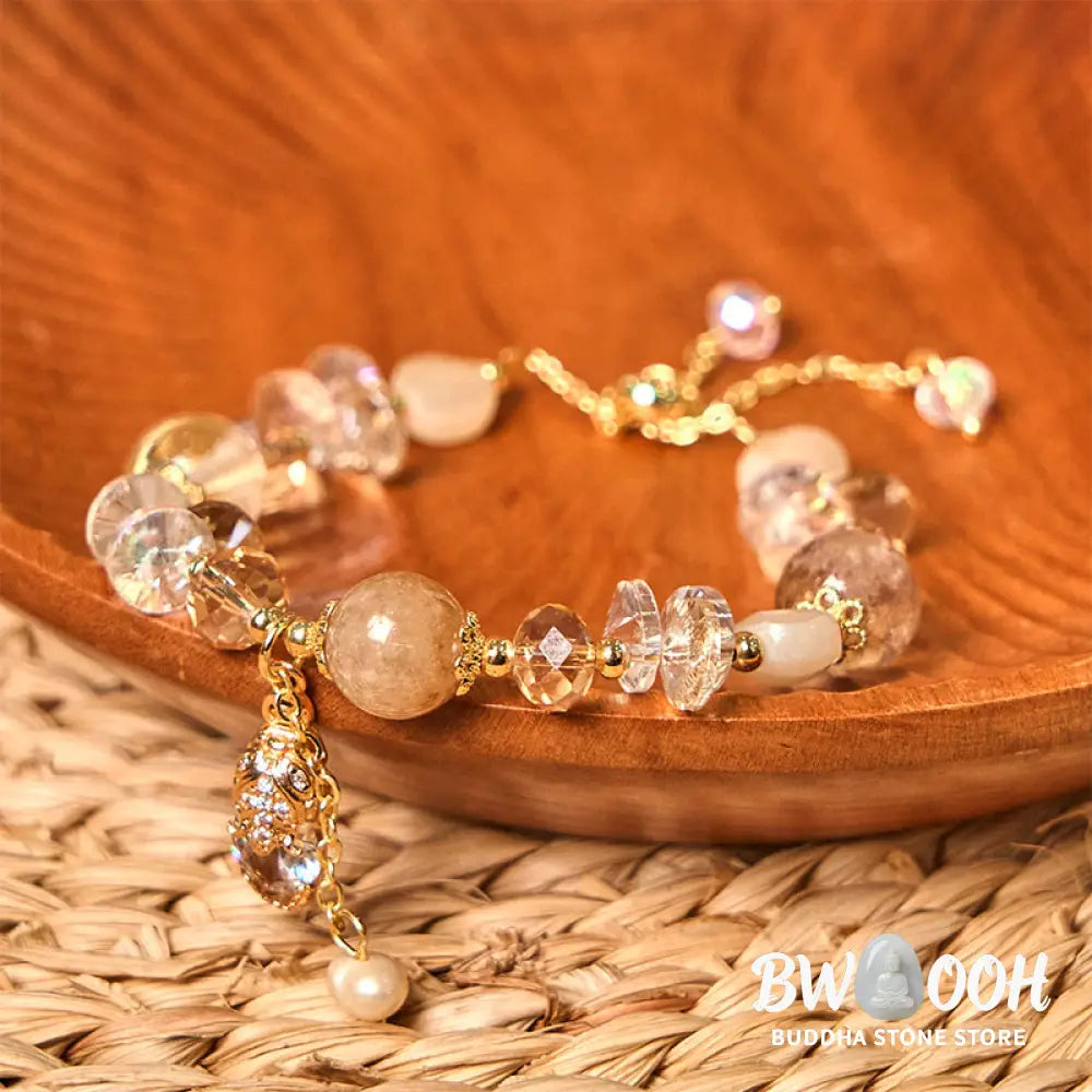 Buddha Stones Natural Citrine Green Strawberry Quartz PiXiu Prosperity Bracelet - BWOOOH - Bracelet