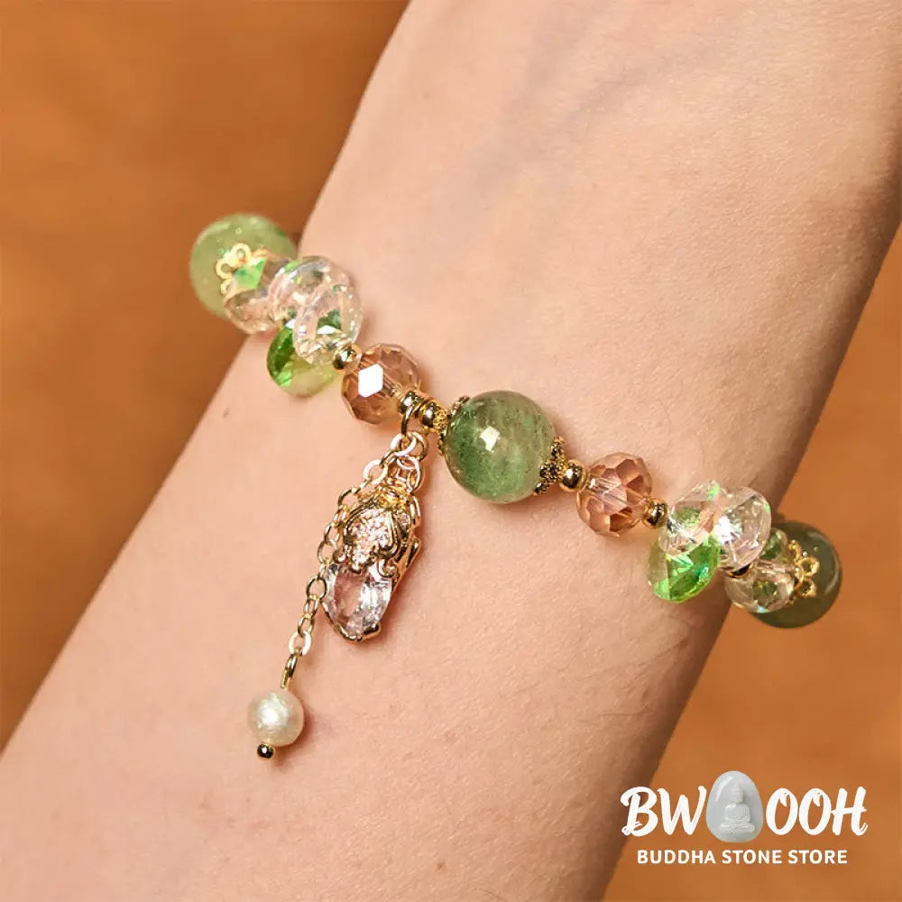 Buddha Stones Natural Citrine Green Strawberry Quartz PiXiu Prosperity Bracelet - BWOOOH - Bracelet