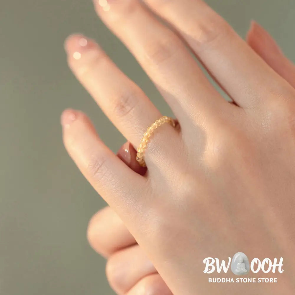 Buddha Stones Natural Citrine Happiness Prosperity Ring - BWOOOH - Ring