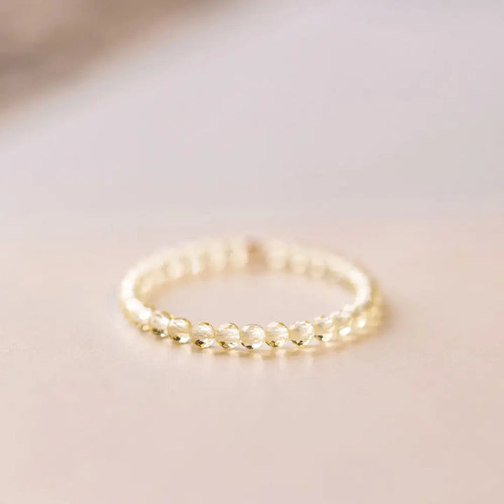 BWOOOH Natural Citrine Happiness Prosperity Ring — Citrine crystal healing bracelet for spiritual healing and mindful living
