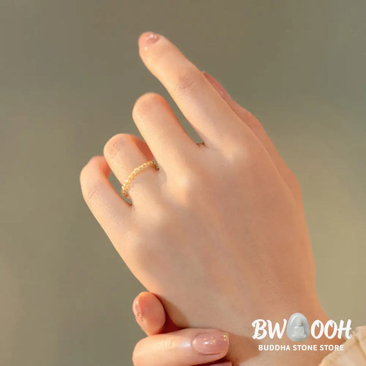 Buddha Stones Natural Citrine Happiness Prosperity Ring - BWOOOH - Ring