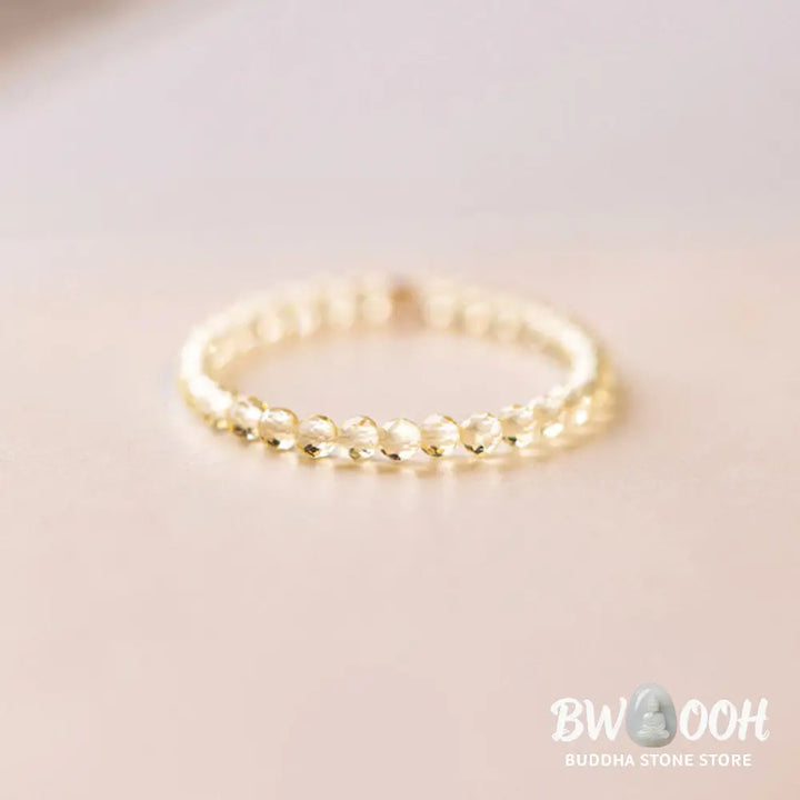 Buddha Stones Natural Citrine Happiness Prosperity Ring - BWOOOH - Ring