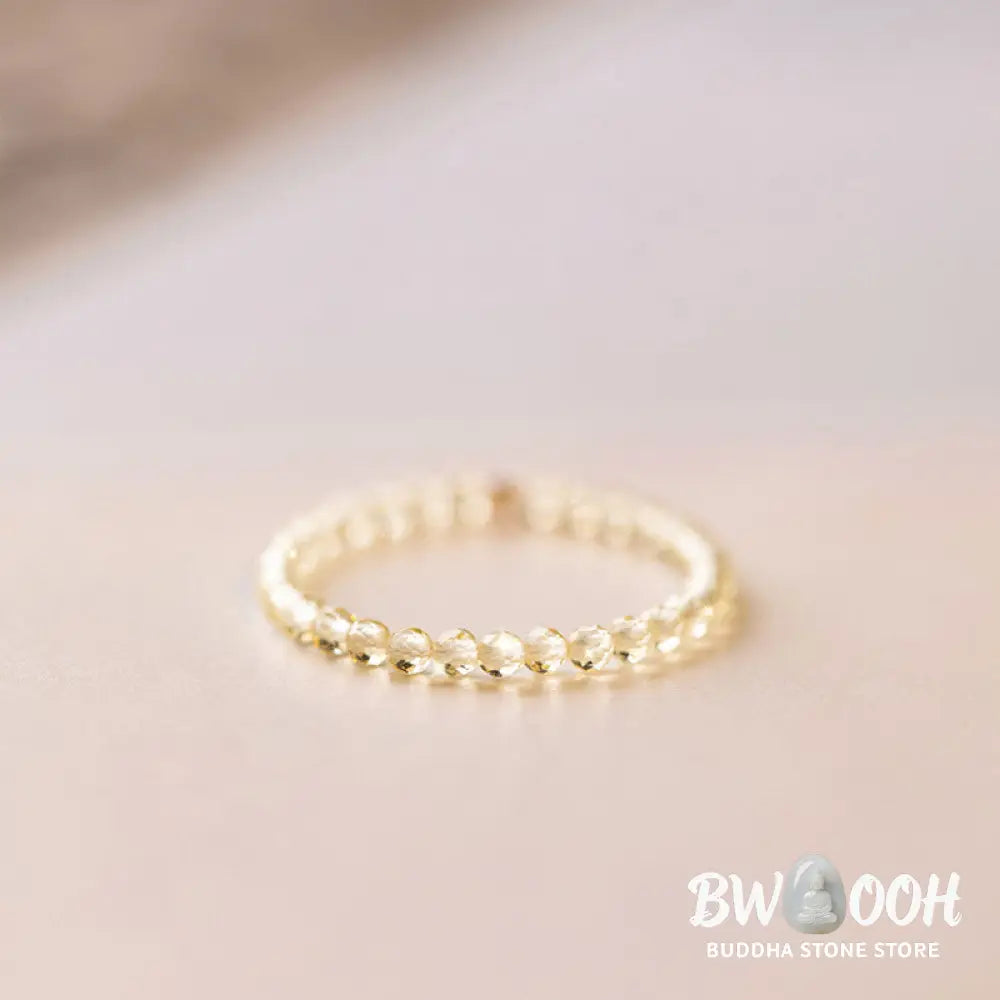 Buddha Stones Natural Citrine Happiness Prosperity Ring - BWOOOH - Ring