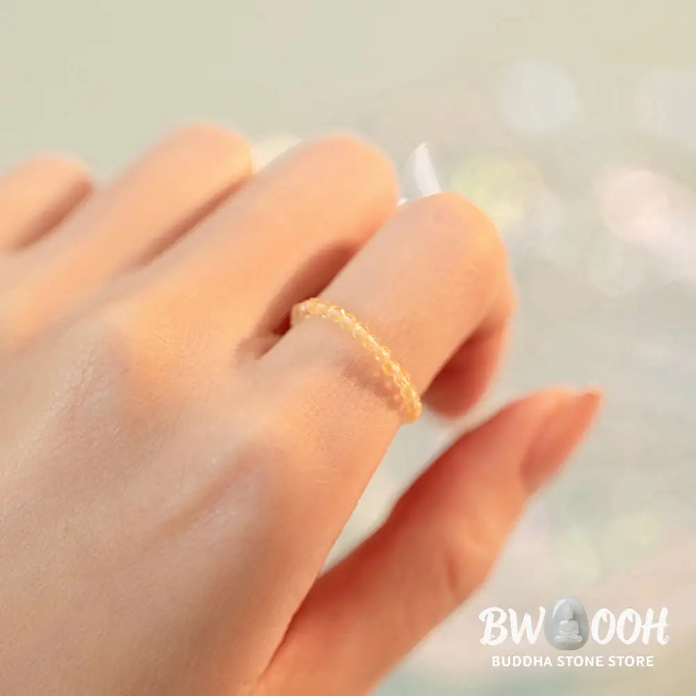 Buddha Stones Natural Citrine Happiness Prosperity Ring - BWOOOH - Ring