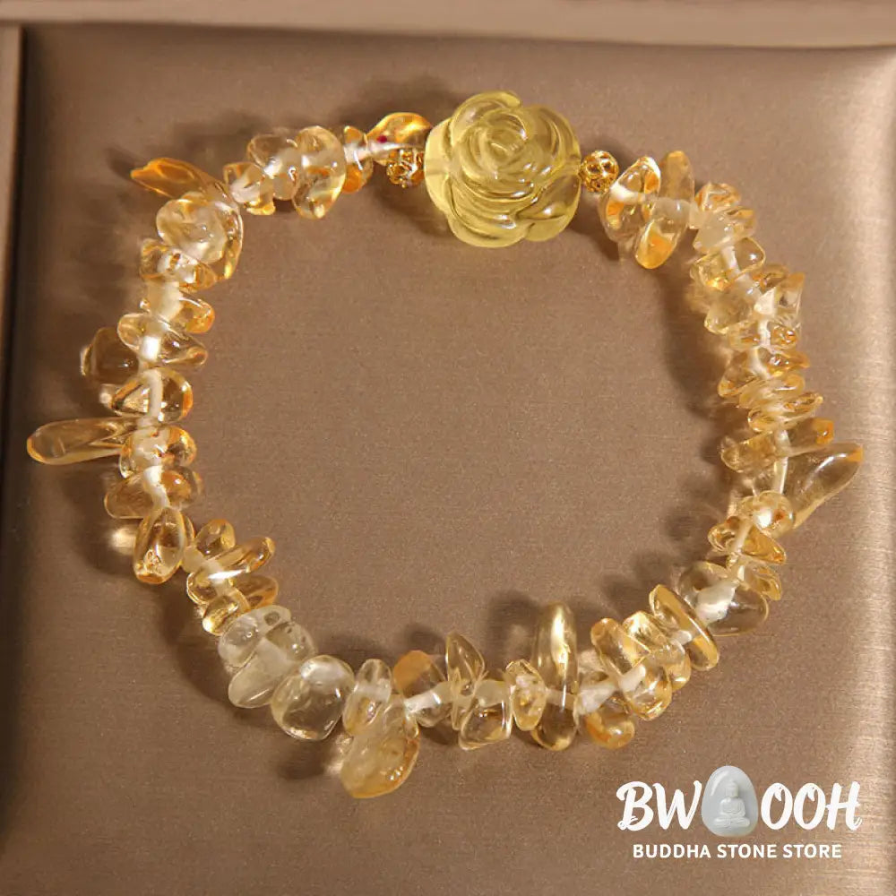 Buddha Stones Natural Citrine Irregular Bead Petals Pleasure Bracelet - BWOOOH - Citrine(Wrist Circumference: 15-17cm)