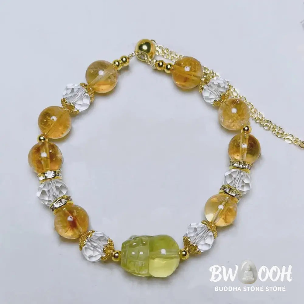 Buddha Stones Natural Citrine Pixiu Prosperity Bracelet - BWOOOH - Citrine(Wrist Circumference: 17-18cm) - Bracelet