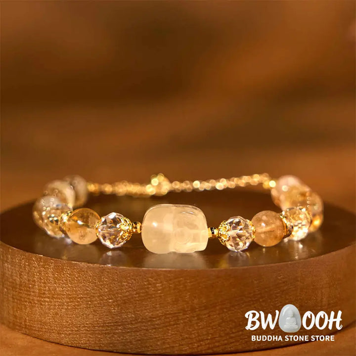 Buddha Stones Natural Citrine Pixiu Prosperity Bracelet - BWOOOH - Citrine(Wrist Circumference: 17-18cm) - Bracelet