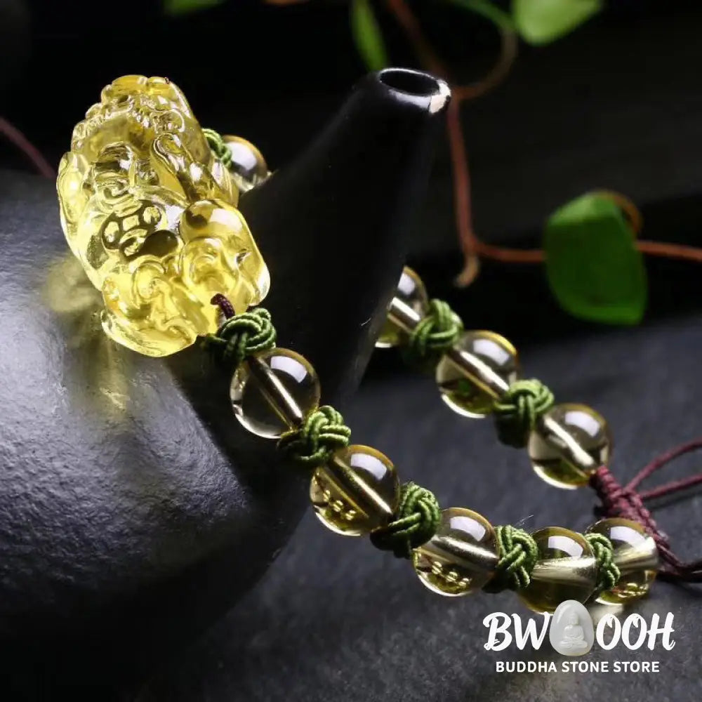 Buddha Stones Natural Citrine Pixiu Wealth Protection Bracelet - BWOOOH - Bracelet