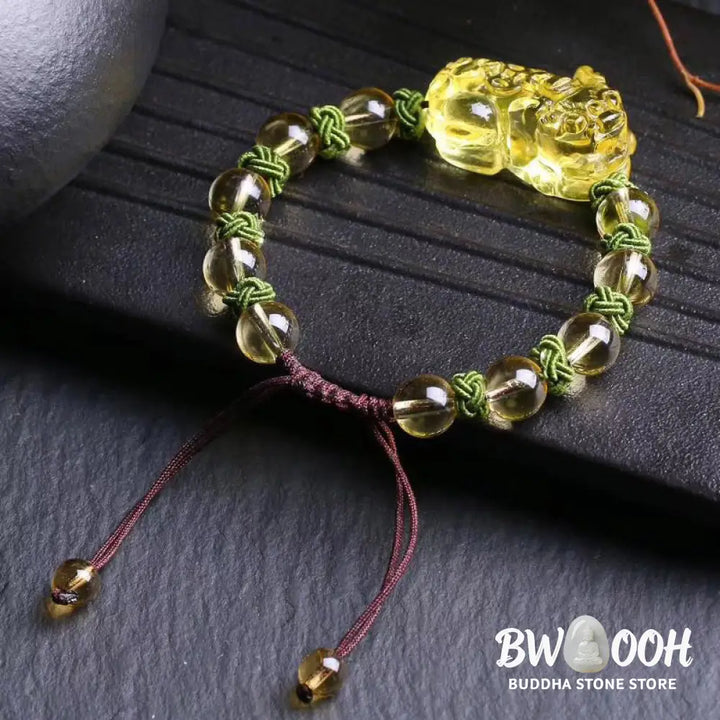 Buddha Stones Natural Citrine Pixiu Wealth Protection Bracelet - BWOOOH - Bracelet