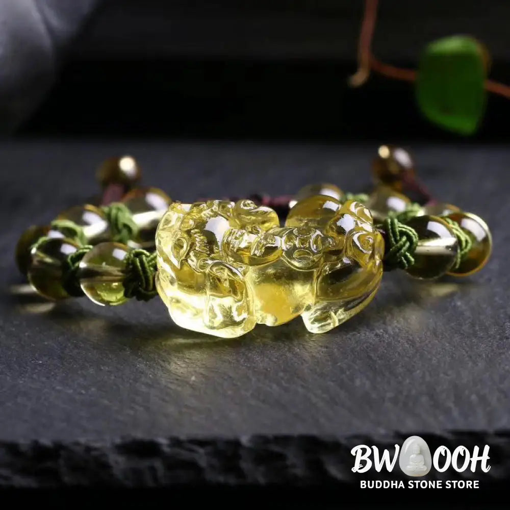 Buddha Stones Natural Citrine Pixiu Wealth Protection Bracelet - BWOOOH - Bracelet