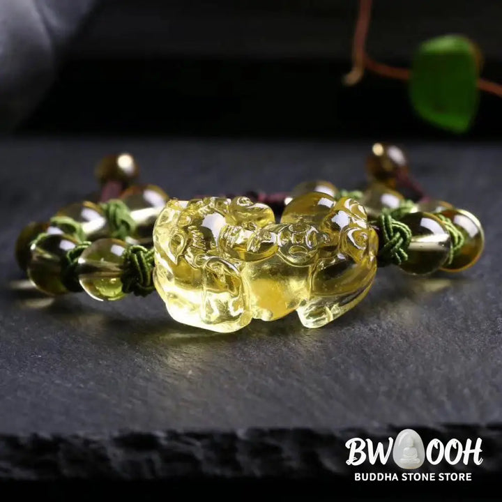 Buddha Stones Natural Citrine Pixiu Wealth Protection Bracelet - BWOOOH - Bracelet