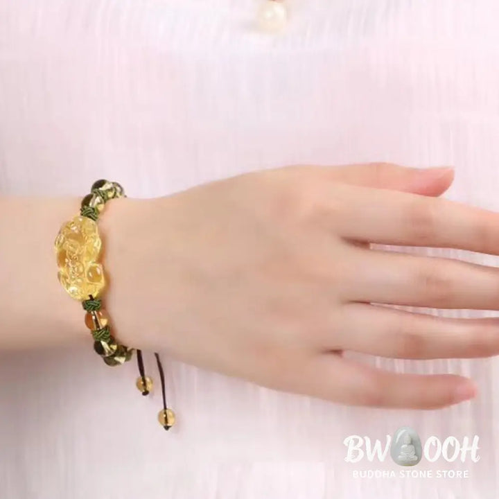 Buddha Stones Natural Citrine Pixiu Wealth Protection Bracelet - BWOOOH - Bracelet