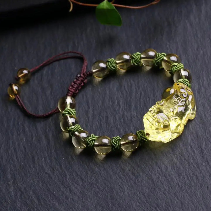 Buddha Stones Natural Citrine Pixiu Wealth Protection Bracelet - BWOOOH - 8mm - Bracelet
