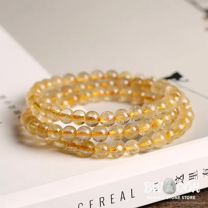 BWOOOH Natural Citrine Prosperity Protection Bracelet - Citrine - Bracelet