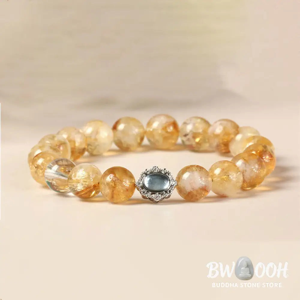 Buddha Stones Natural Citrine Rutilated Quartz Prosperity Bracelet - BWOOOH - Citrine Rutilated Quartz(Wrist