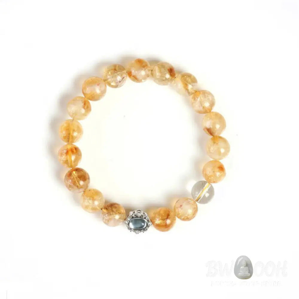 Buddha Stones Natural Citrine Rutilated Quartz Prosperity Bracelet - BWOOOH - Citrine Rutilated Quartz(Wrist