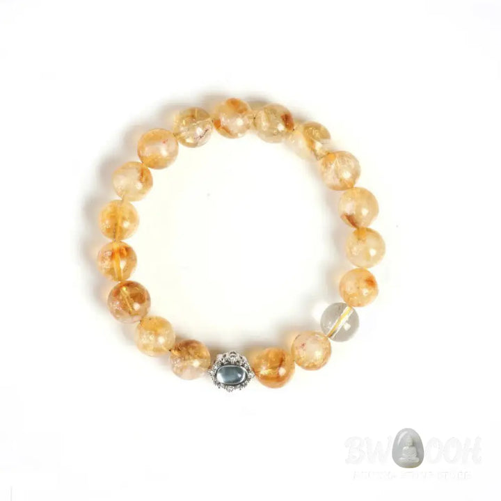 Buddha Stones Natural Citrine Rutilated Quartz Prosperity Bracelet - BWOOOH - Citrine Rutilated Quartz(Wrist