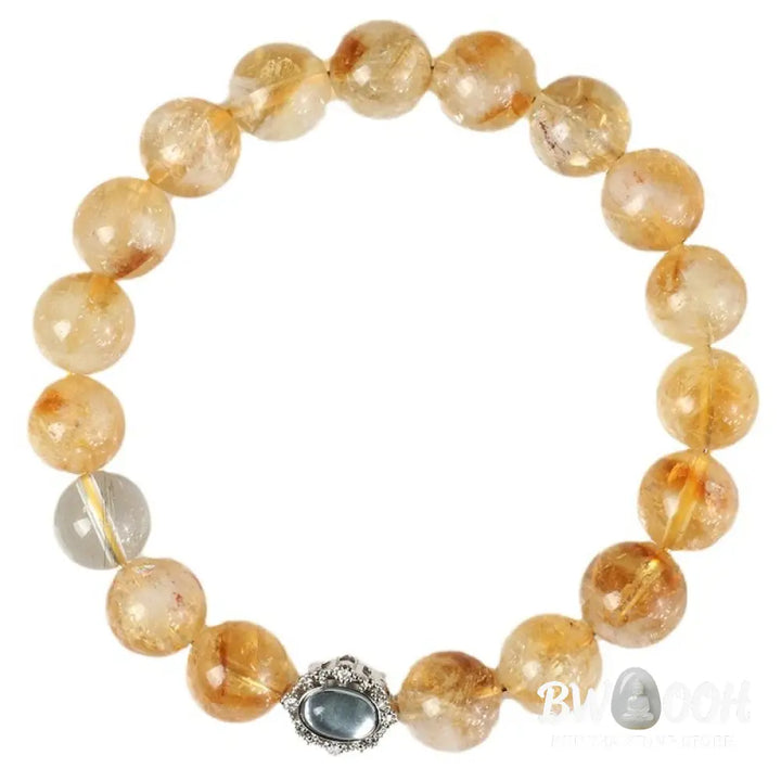 Buddha Stones Natural Citrine Rutilated Quartz Prosperity Bracelet - BWOOOH - Citrine Rutilated Quartz(Wrist