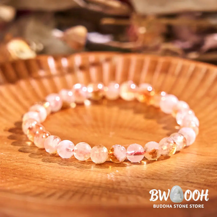 Buddha Stones Natural Citrine Snowflake Crystal Prosperity Bracelet - BWOOOH - Bracelet